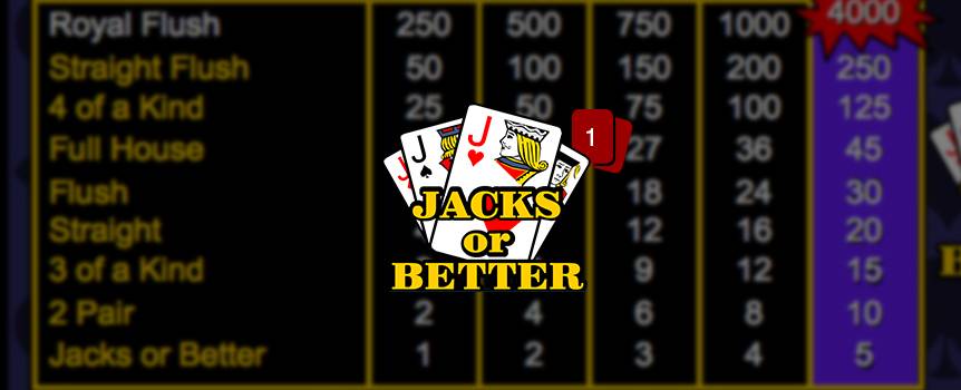 In this draw poker game, you are dealt 5 cards and have to choose which ones to keep. Discard the rest and press 'Deal' to get new ones. If you have a pair of Jacks or better, you win.